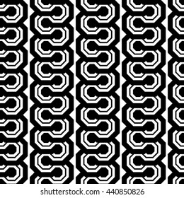 Design seamless monochrome geometric pattern. Abstract vertical background. Vector art