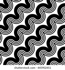 Design seamless monochrome geometric pattern. Abstract diagonal background. Vector art