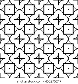 Design seamless monochrome geometric pattern. Abstract background. Vector art