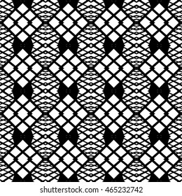 Design seamless monochrome geometric pattern. Abstract grid background. Vector art. No gradient