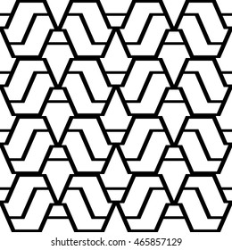 Design seamless monochrome geometric pattern. Abstract grid background. Vector art. No gradient