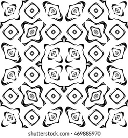 Design seamless monochrome geometric pattern. Abstract grid textured background. Vector art