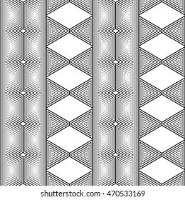 Design seamless monochrome geometric pattern. Abstract diagonal background. Vector art. No gradient