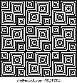 Design seamless monochrome geometric pattern. Abstract striped background. Vector art