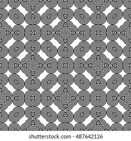 Design seamless monochrome geometric pattern. Abstract striped background. Vector art