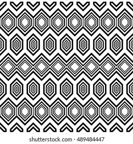Design seamless monochrome geometric pattern. Abstract striped background. Vector art