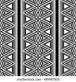 Design seamless monochrome geometric pattern. Abstract background. Vector art. No gradient