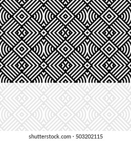 Design seamless monochrome geometric pattern. Abstract background. Vector art. No gradient