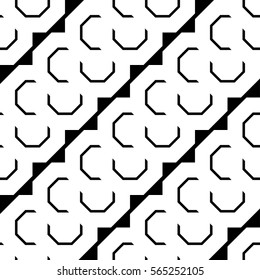 Design seamless monochrome geometric pattern. Abstract diagonal background. Vector art