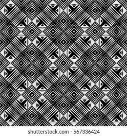 Design seamless monochrome geometric pattern. Abstract lattice background. Vector art. No gradient