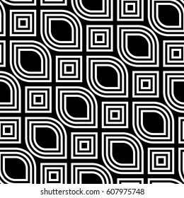 Design seamless monochrome geometric pattern. Abstract striped background. Vector art