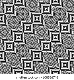 Design seamless monochrome geometric pattern. Abstract striped background. Vector art