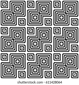 Design seamless monochrome geometric pattern. Abstract striped background. Vector art