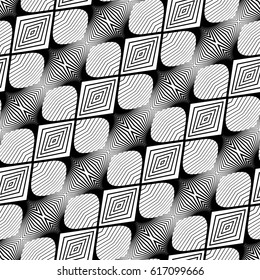 Design seamless monochrome geometric pattern. Abstract decorative background. Vector art. No gradient
