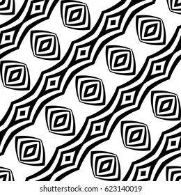 Design seamless monochrome geometric pattern. Abstract background. Vector art. No gradient