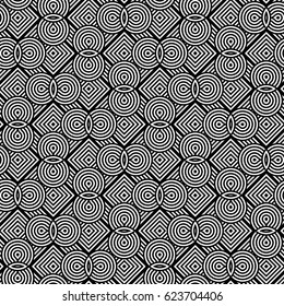 Design seamless monochrome geometric pattern. Abstract striped background. Vector art