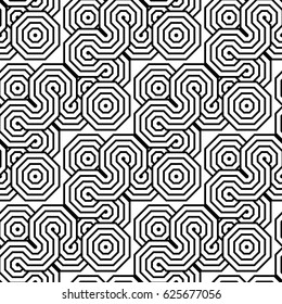 Design seamless monochrome geometric pattern. Abstract background. Vector art