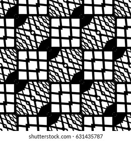 Design seamless monochrome geometric pattern. Abstract grid background. Vector art. No gradient
