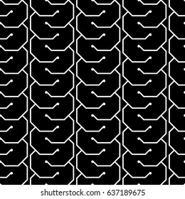 Design seamless monochrome geometric pattern. Abstract vertical background. Vector art