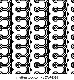 Design seamless monochrome geometric pattern. Abstract background. Vector art