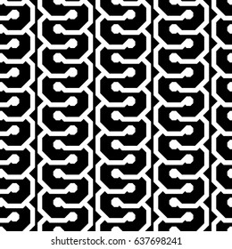 Design seamless monochrome geometric pattern. Abstract vertical background. Vector art