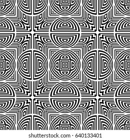 Design seamless monochrome geometric pattern. Abstract striped background. Vector art