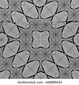 Design seamless monochrome geometric pattern. Abstract grid background. Vector art. No gradient