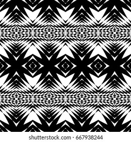 Design seamless monochrome geometric pattern. Abstract illusion background. Vector art. No gradient