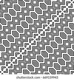 Design seamless monochrome geometric pattern. Abstract striped background. Vector art