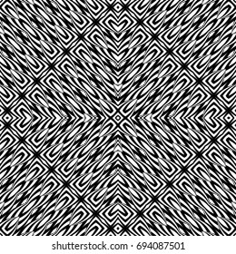 Design seamless monochrome geometric pattern. Abstract striped background. Vector art