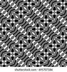 Design seamless monochrome geometric pattern. Abstract background. Vector art