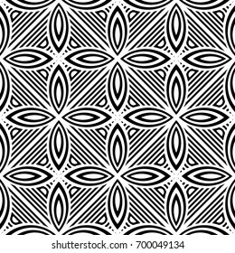 Design seamless monochrome geometric pattern. Abstract striped background. Vector art