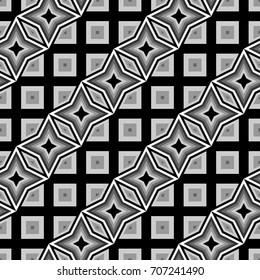 Design seamless monochrome geometric pattern. Abstract background. Vector art. No gradient