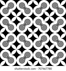 Design seamless monochrome geometric pattern. Abstract striped background. Vector art