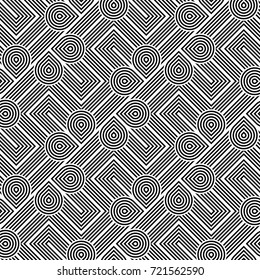 Design seamless monochrome geometric pattern. Abstract stripy background. Vector art