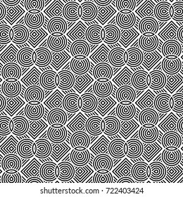 Design seamless monochrome geometric pattern. Abstract striped background. Vector art