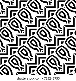 Design seamless monochrome geometric pattern. Abstract stripy background. Vector art