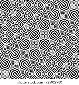 Design seamless monochrome geometric pattern. Abstract striped background. Vector art. No gradient
