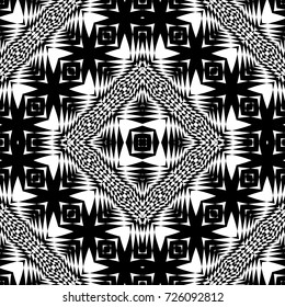 Design seamless monochrome geometric pattern. Abstract illusion background. Vector art. No gradient