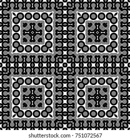 Design seamless monochrome geometric pattern. Abstract illusion background. Vector art.