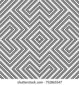 Design seamless monochrome geometric pattern. Abstract striped background. Vector art