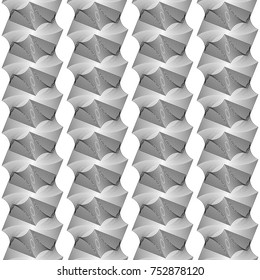 Design seamless monochrome geometric pattern. Abstract lines textured background. Vector art. No gradient