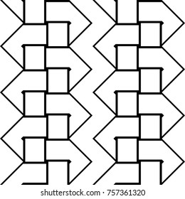 Design seamless monochrome geometric pattern. Abstract background. Vector art