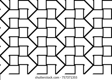 Design seamless monochrome geometric pattern. Abstract background. Vector art