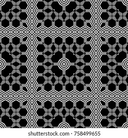 Design seamless monochrome geometric pattern. Abstract background. Vector art. No gradient