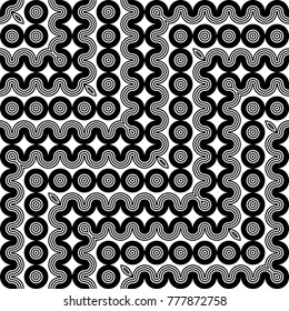 Design seamless monochrome geometric pattern. Abstract zigzag background. Vector art