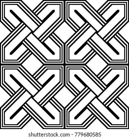 Design seamless monochrome geometric pattern. Abstract background. Vector art
