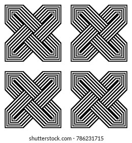 Design seamless monochrome geometric pattern. Abstract background. Vector art