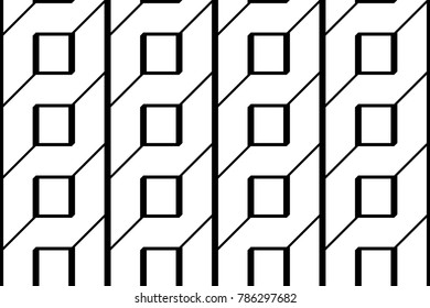 Design seamless monochrome geometric pattern. Abstract stripy background. Vector art