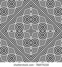 Design seamless monochrome geometric pattern. Abstract striped background. Vector art